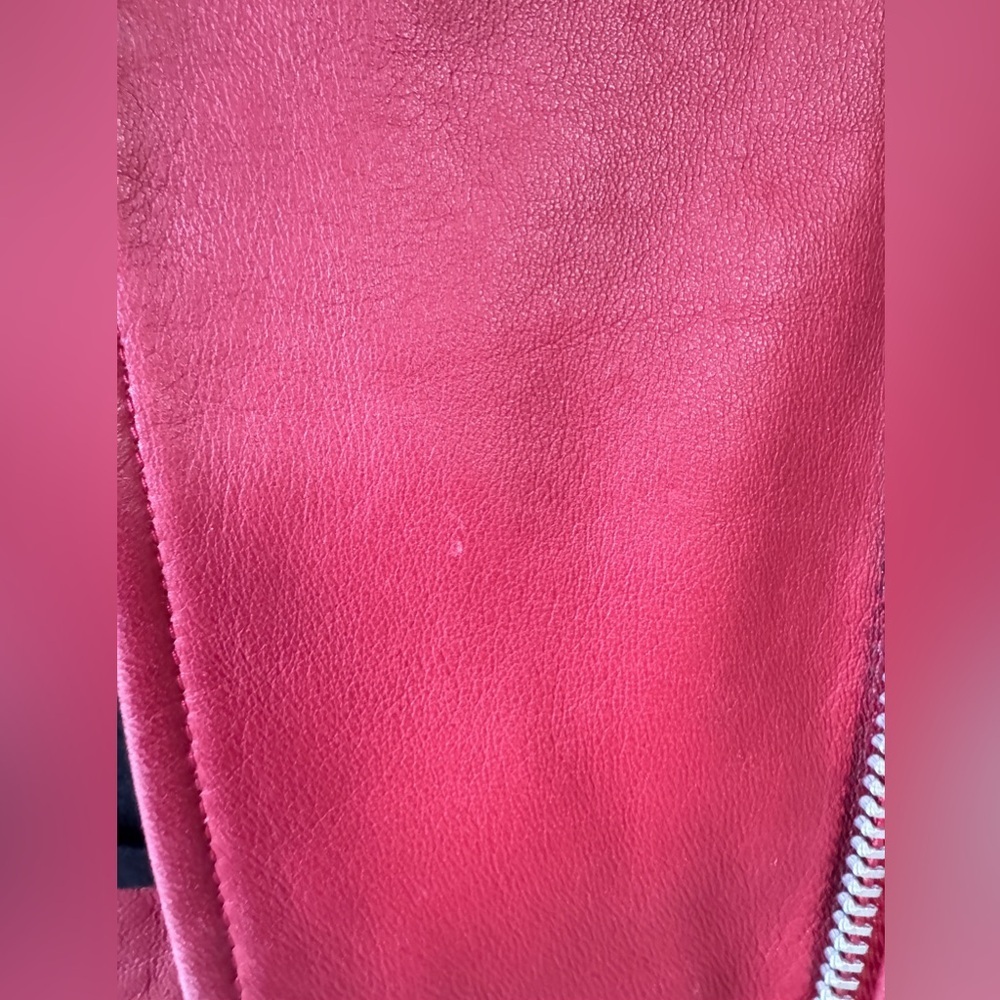 Walter Baker Liz Cropped Moto Jacket in Ruby Red Sz S Orig. $698 - Picture 9 of 17